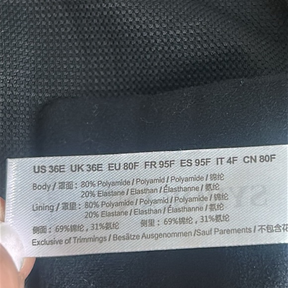 SYROKAN Black Underwire Sports Bra Adjustable Strap Size 36E - Picture 6 of 12